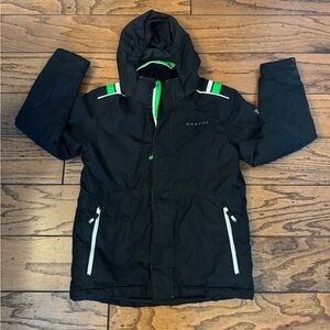 Boy’s Dare 2B Black Green Waterproof Warm Jacket Ski Snow Sz 9-10